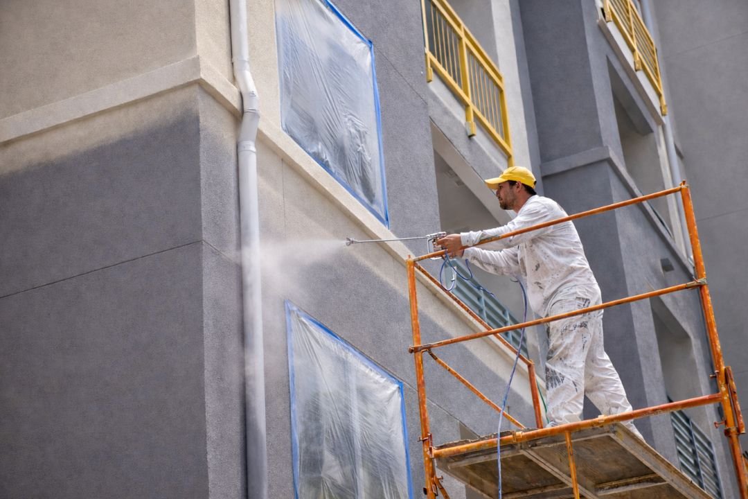 Exterior Painting with Sprayer